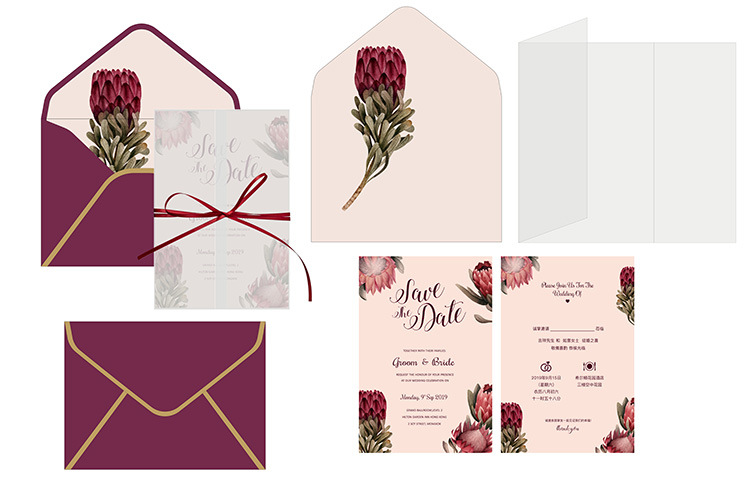 European-Style Mori Style Invitation Letter Personalized Creative Invitation Card Wedding 2020 Wedding Invitations