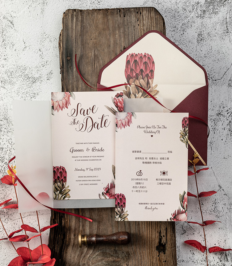 European-Style Mori Style Invitation Letter Personalized Creative Invitation Card Wedding 2020 Wedding Invitations