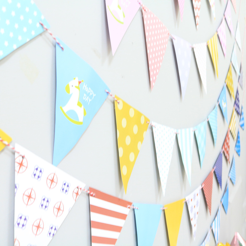 Creative Style Triangle Bunting Birthday Banners Hanging Flag Party Supplies Celebration Decorations Arrangement Pennant String Flags Hanging Decoration Festival