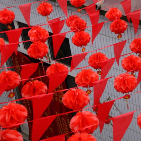 Decoration Small Colorful Flag Triangle String Flags Wedding Colorful Flag Wedding Small Red Flag Opening Lantern Small Hanging Flag Xi Character Flag