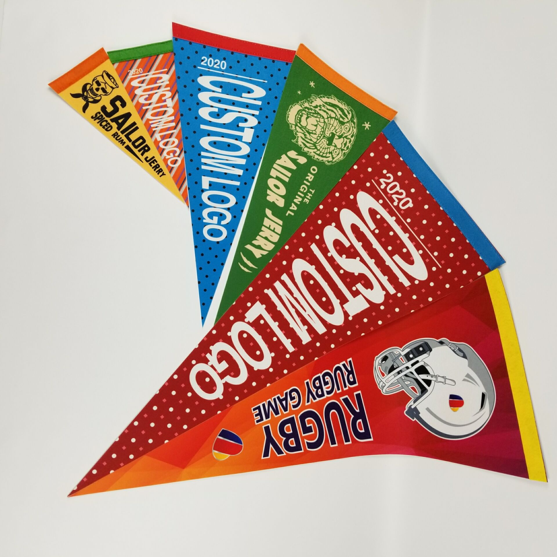 Felt Pennant Single-Sided Sublimation Printing Colorful Flags without Minimum Triangle Flag