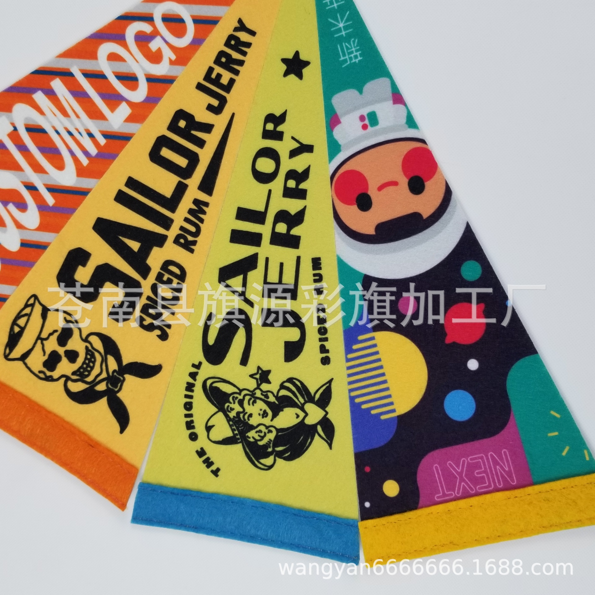 Felt Pennant Single-Sided Sublimation Printing Colorful Flags without Minimum Triangle Flag