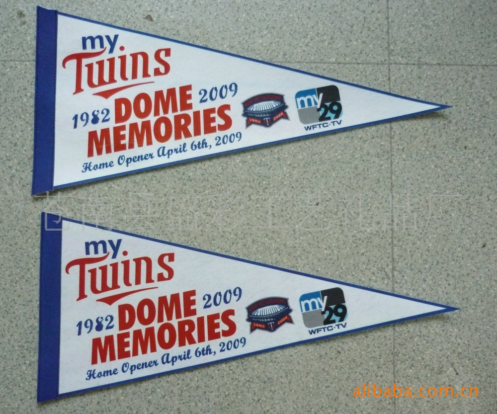 Customized 300G Felt Cloth Pennant Advertising Banner Advertising Bunting Starting from Low Order Quantity Triangle Flag