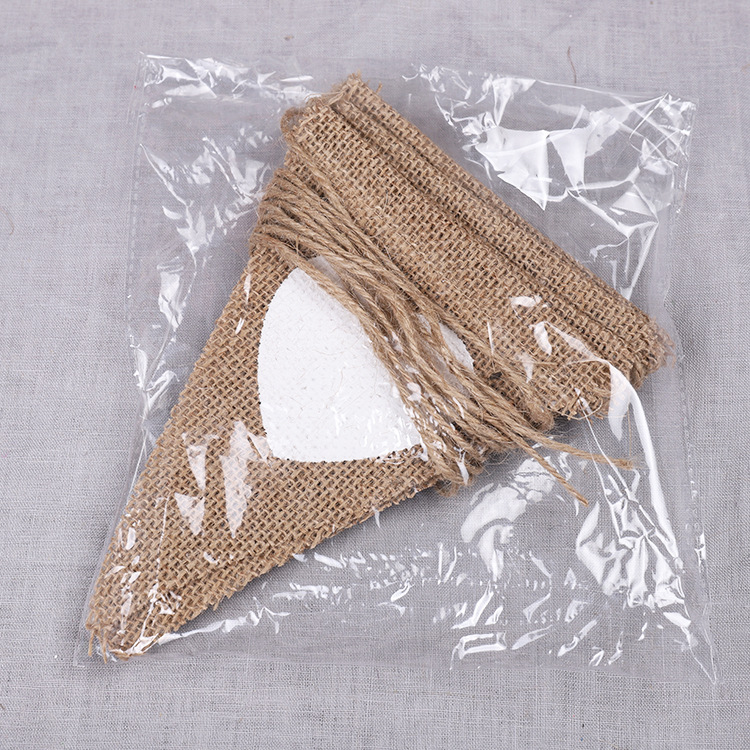 Factory Direct Sales European and American Wedding Decoration Hanging Flag Wedding Shooting Decoration Lovely Triangle Hanging Flag 13 Pieces/strip