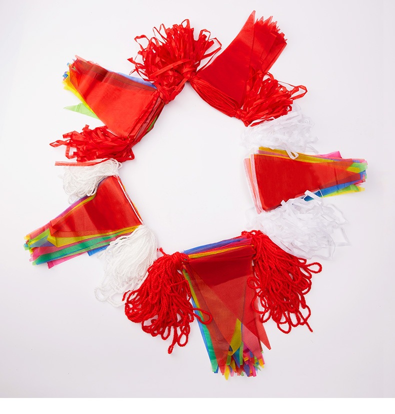 Triangle Flag Opening Wedding Arrangement Construction Site Warning Pennant Small Colorful Flag String Flags Wholesale Triangle Flag Opening Wedding Arrangement Construction Site Warning Pennant Small Colorful Flag String Flags Wholesale