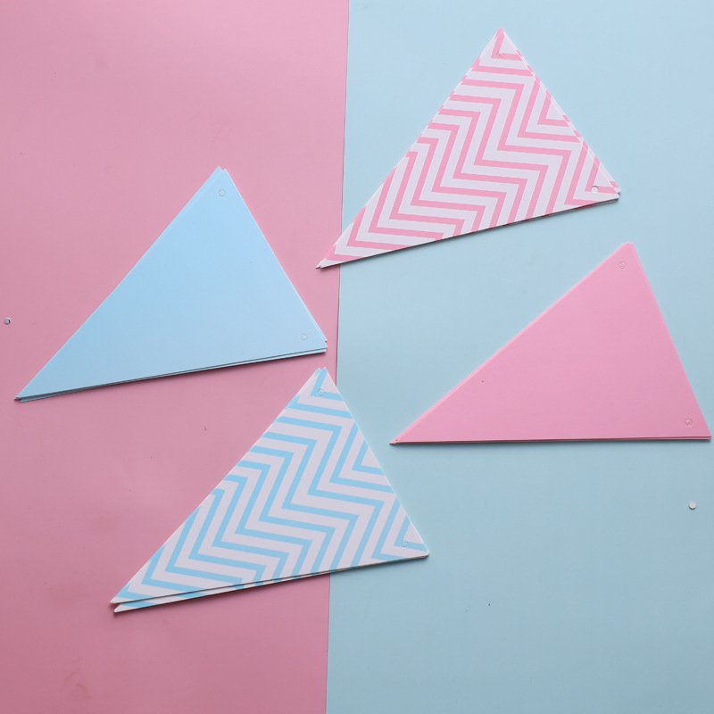 Bronzing Color Pennant Birthday Arrangement Pennant Banner Festival Party Decoration Hanging Flag Nordic Triangle Flag