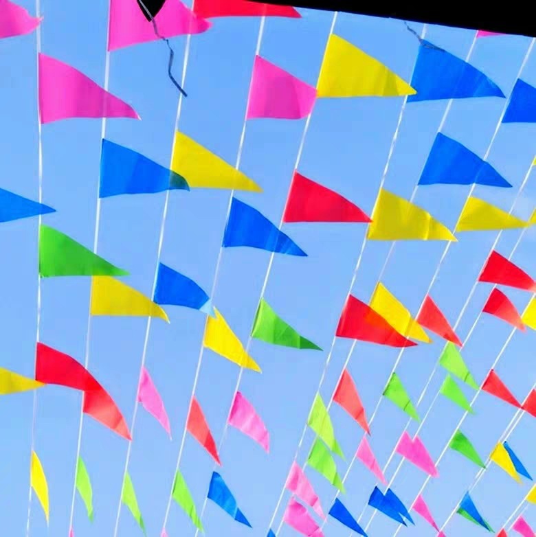 Wholesale Pennant String Flags Small Colorful Flag Construction Site Warning Flag Opening Kindergarten Triangle Flag Wholesale Pennant String Flags Small Colorful Flag Construction Site Warning Flag Opening Kindergarten Triangle Flag