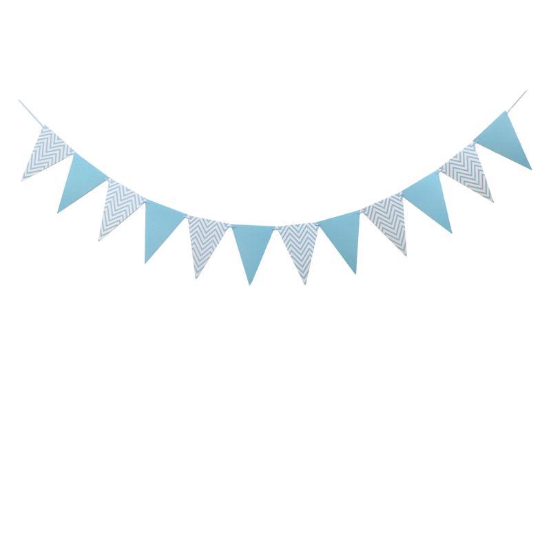 Nordic Ins Wave Pattern Bronzing Pennant Birthday Party Supplies Decoration Happy Triangle Flag
