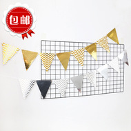 Children's Day Festival Decoration Supplies Plaid Striped Paper Pennant Triangle Flag Triangle Flag Children's Day Festival Decoration Supplies Plaid Striped Paper Pennant Triangle Flag Triangle Flag