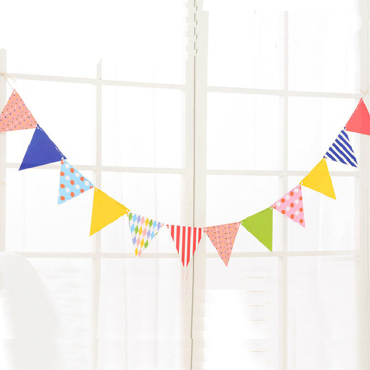 Children's Day Festival Decoration Supplies Plaid Striped Paper Pennant Triangle Flag Triangle Flag Children's Day Festival Decoration Supplies Plaid Striped Paper Pennant Triangle Flag Triangle Flag