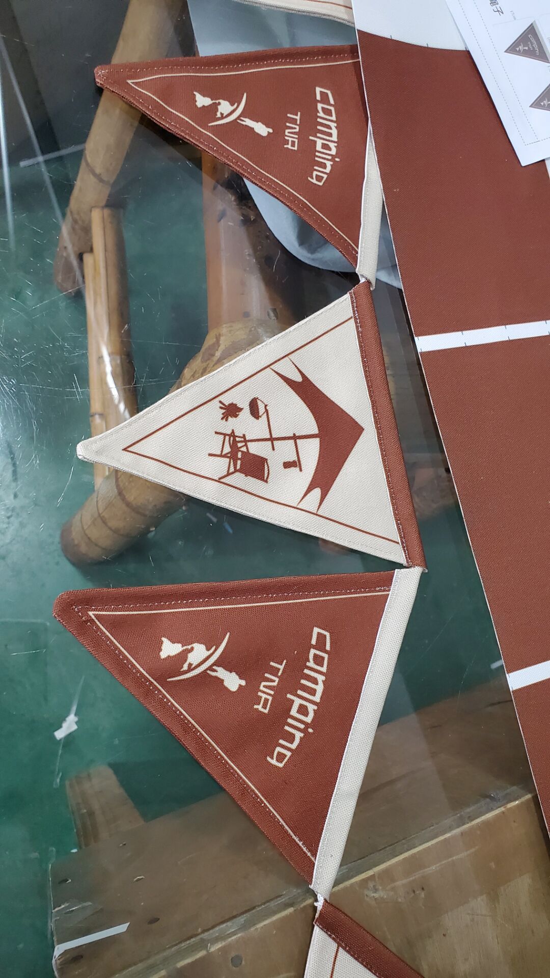 Customized Canvas Triangle Flag Outdoor Rcoration String Flags Triangle Flag