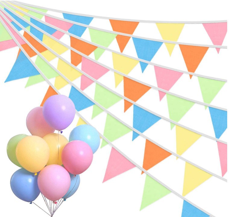 New Cotton Triangle Flag Children&#039;s Birthday Party Decoration Pennant Baby Photography Triangle Flag