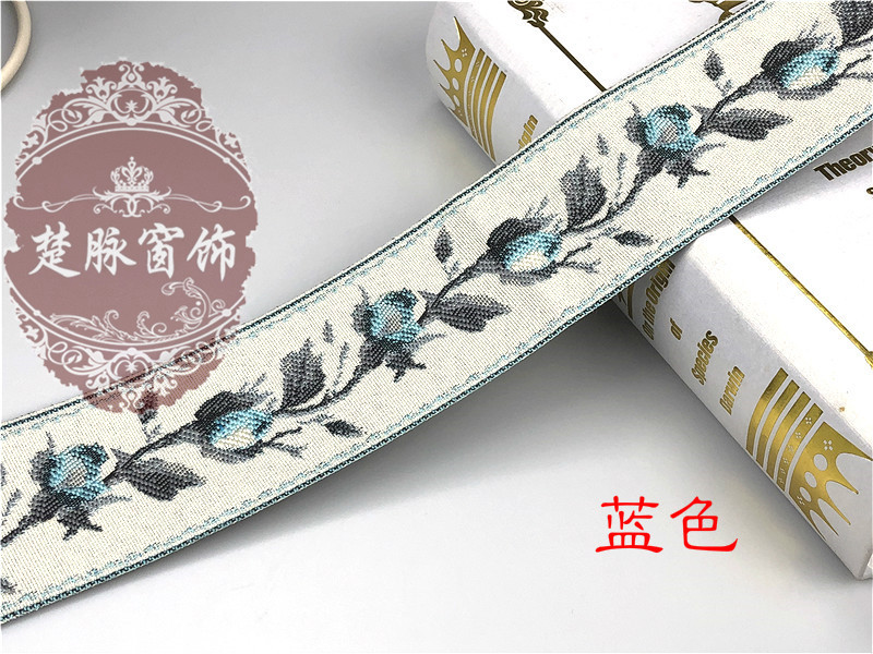 New Curtain Linen Jacquard Net Tape 6cm Stitching Side Ethnic Chinese Style Pastoral Small Flower 25 M Roll Linen Volume New Curtain Linen Jacquard Net Tape 6cm Stitching Side Ethnic Chinese Style Pastoral Small Flower 25 M Roll Linen Volume