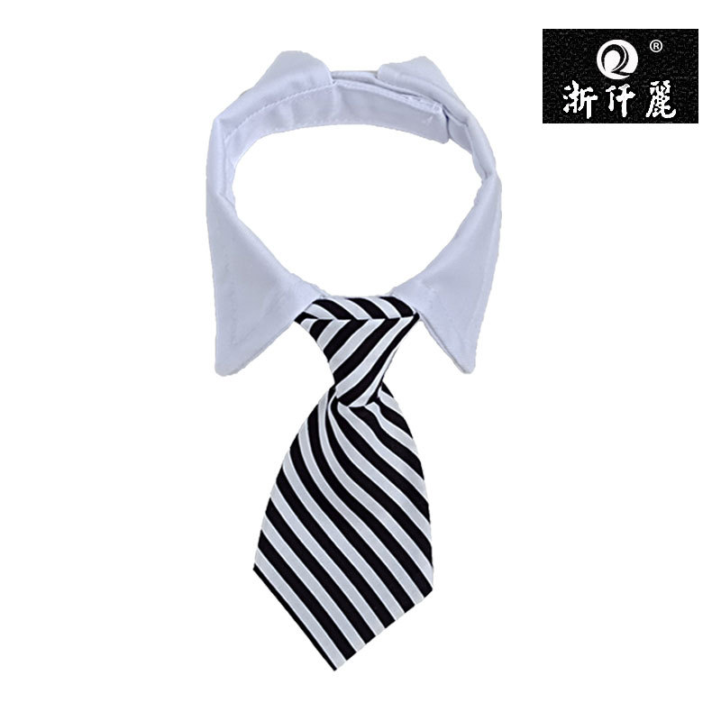 Pet Tie Bow Tie Dog Tie Striped  Collar Scarf Fake Collar Bib Bow