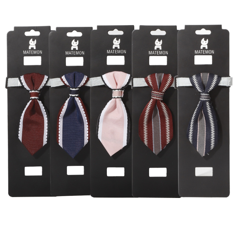In Stock Wholesale Pipitao Dog Cat Gentleman Collar Pet Accessories Triangular Binder Korean Style Pet Tie with Bell