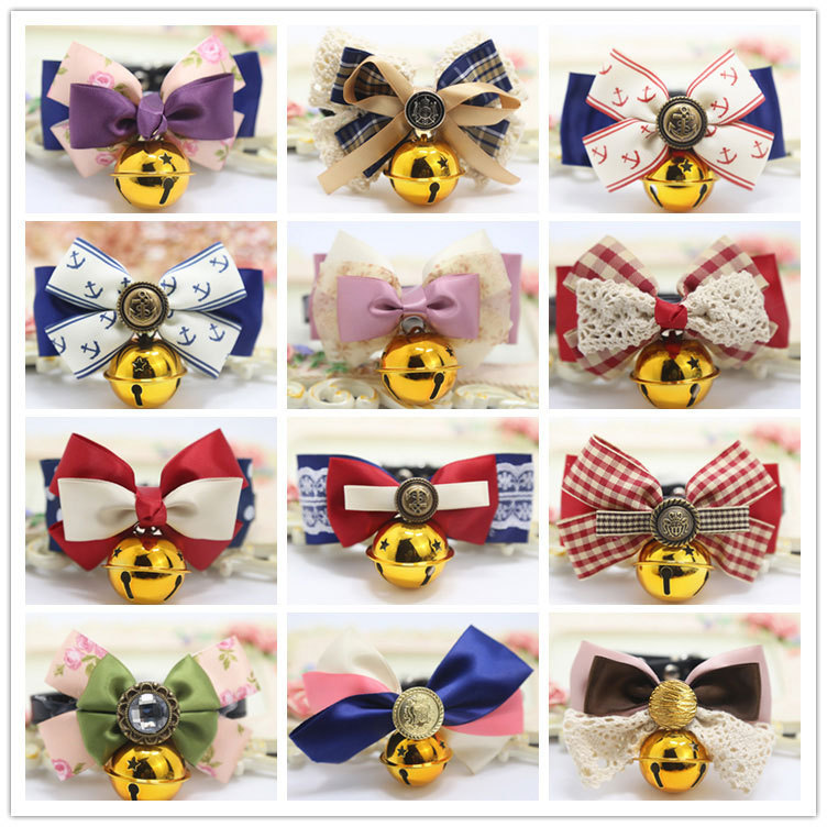 Weiwang Pet Dog Tie Bow Tie Teddy Bow Cat Bell Collar Ornament Handsome Gentleman Bichon
