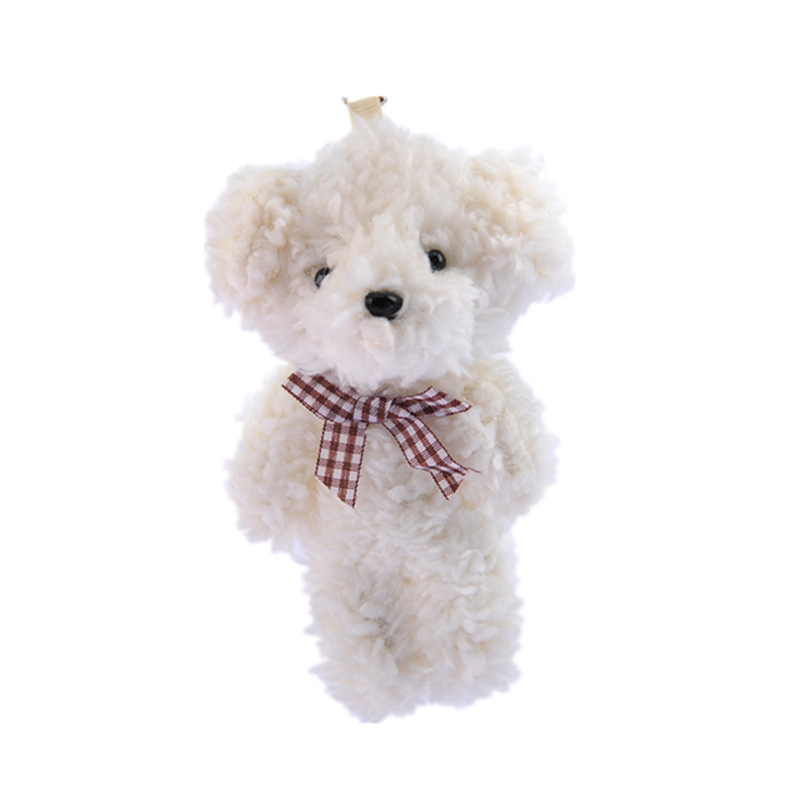 Cross-Border Pearl Velvet Bow Tie Dog Plush Toy Keychain Pendant Kindergarten Toy Small Gift Activity Gift
