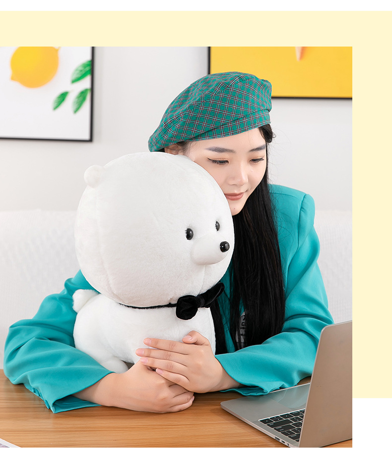 Rabbit Fur Dog Plush Toy than Bear Baby Rabbit Fur Puppy Doll Bow Tie Dog Children's Ragdoll Factory Wholesale