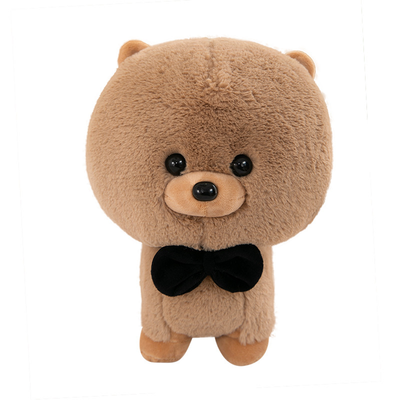Rabbit Fur Dog Plush Toy than Bear Baby Rabbit Fur Puppy Doll Bow Tie Dog Children&#039;s Ragdoll Cross-Border Wholesale