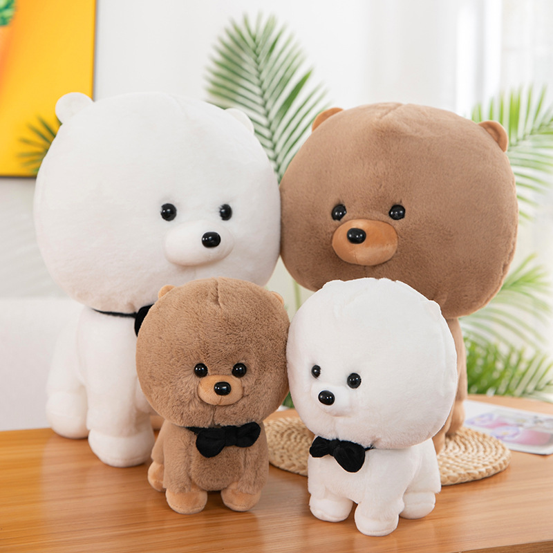 Rabbit Fur Dog Plush Toy than Bear Baby Rabbit Fur Puppy Doll Bow Tie Dog Children&#039;s Ragdoll Cross-Border Wholesale
