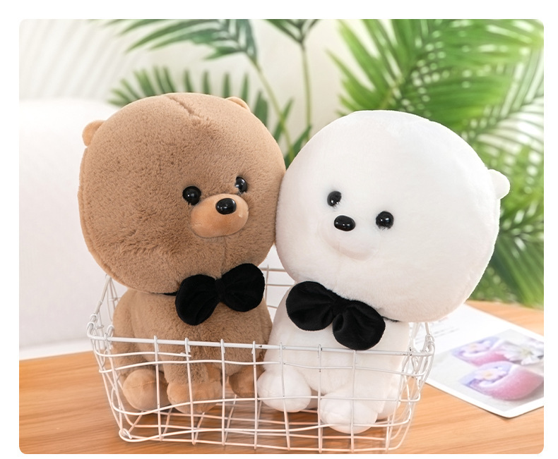 Rabbit Fur Dog Plush Toy than Bear Baby Rabbit Fur Puppy Doll Bow Tie Dog Children's Ragdoll Cross-Border Wholesale