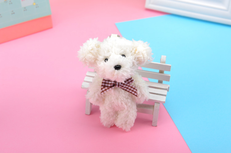 Cross-Border Pearl Velvet Bow Tie Dog Plush Toy Keychain Pendant Kindergarten Toy Small Gift Activity Gift