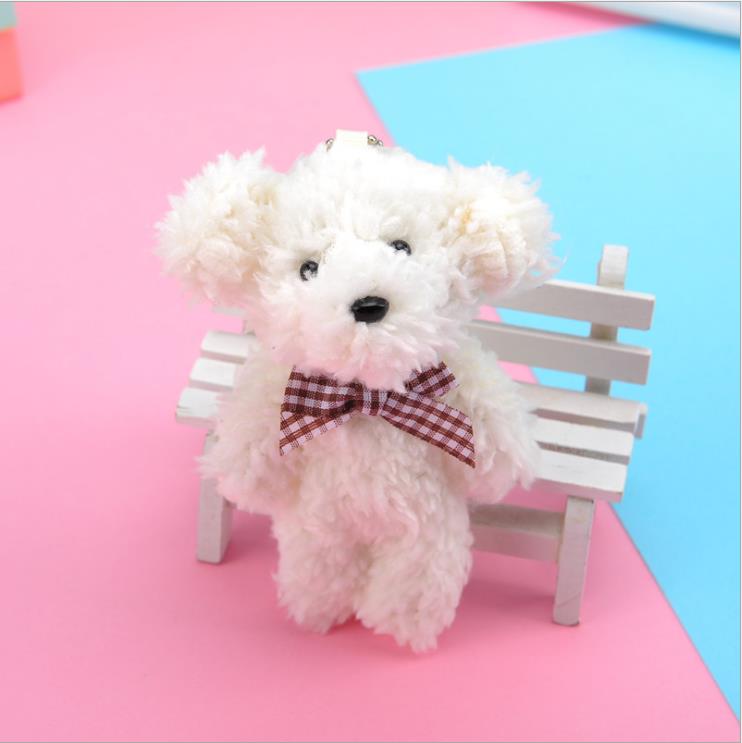 Cross-Border Pearl Velvet Bow Tie Dog Plush Toy Keychain Pendant Kindergarten Toy Small Gift Activity Gift