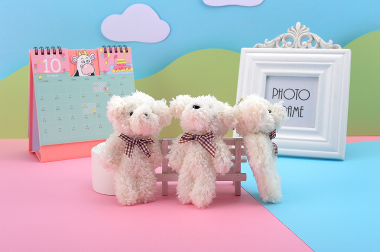 Cross-Border Pearl Velvet Bow Tie Dog Plush Toy Keychain Pendant Kindergarten Toy Small Gift Activity Gift