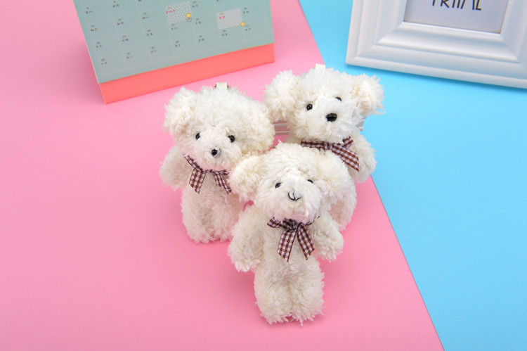 Cross-Border Pearl Velvet Bow Tie Dog Plush Toy Keychain Pendant Kindergarten Toy Small Gift Activity Gift