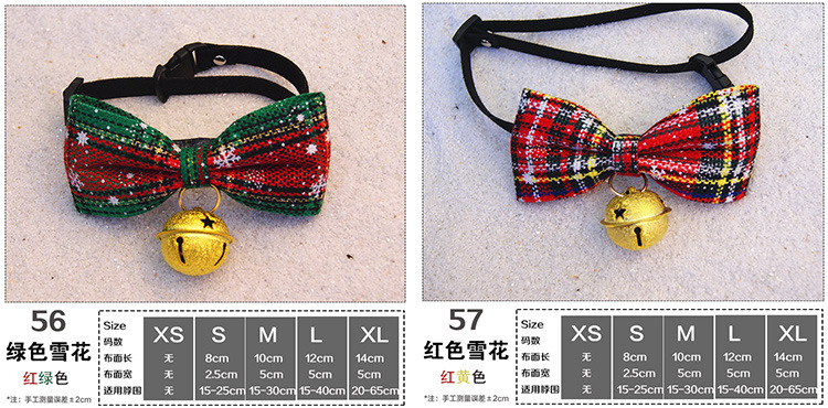 Pet Christmas Holiday Dress up Decoration Supplies Dog Scarf Cat Bib Bow Tie Bow Wholesale