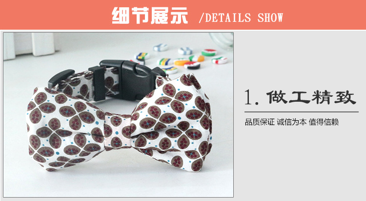 Factory Customized Pet Supplies Bow Tie Dog Collar Printed Collar Release Buckle Buckle Quality Assurance Factory Customized Pet Supplies Bow Tie Dog Collar Printed Collar Release Buckle Buckle Quality Assurance