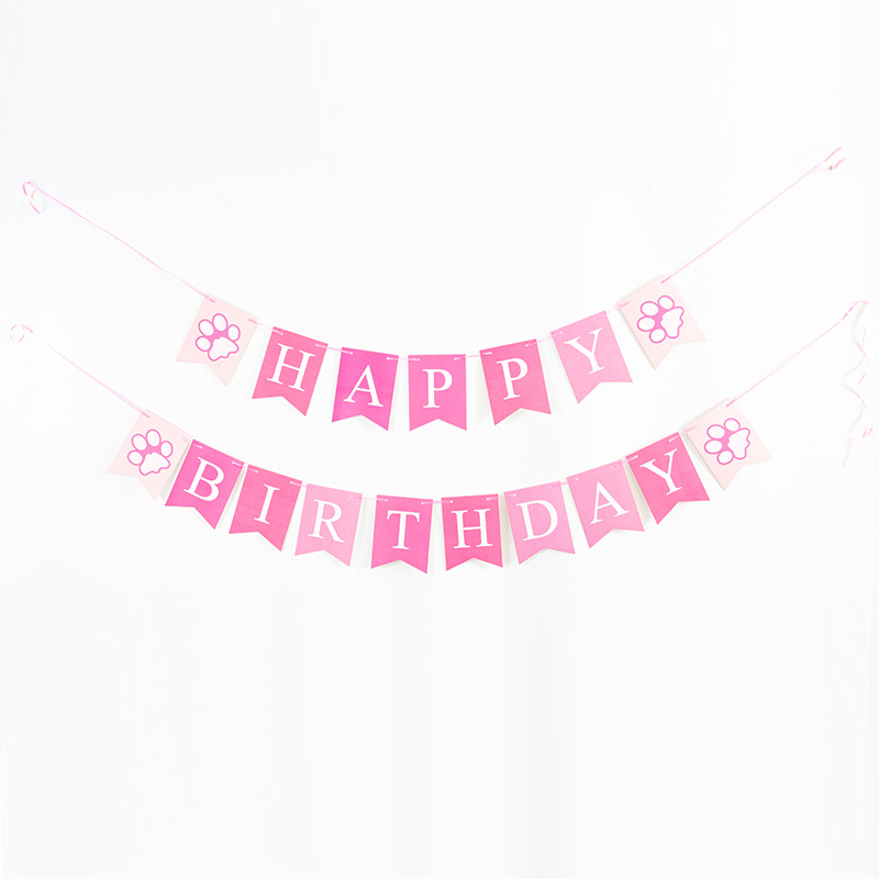 Pet Birthday Party Hanging Flag Banner Birthday Hat Bow Tie Dog Claw Balloon Decoration Party Decoration Set Wholesale Pet Birthday Party Hanging Flag Banner Birthday Hat Bow Tie Dog Claw Balloon Decoration Party Decoration Set Wholesale