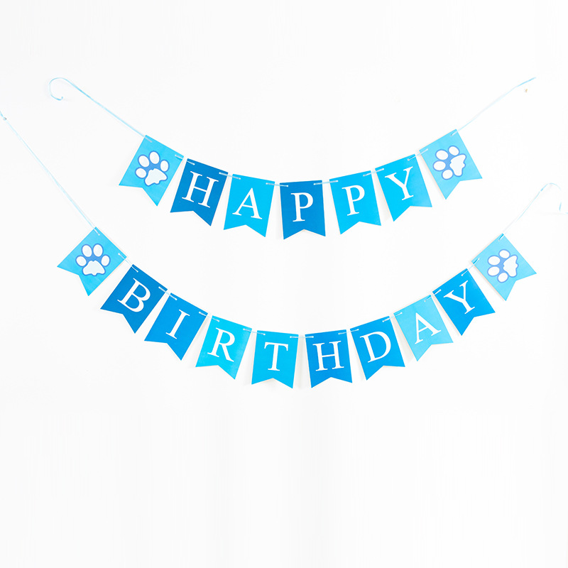 Pet Birthday Party Hanging Flag Banner Birthday Hat Bow Tie Dog Claw Balloon Decoration Party Decoration Set Wholesale Pet Birthday Party Hanging Flag Banner Birthday Hat Bow Tie Dog Claw Balloon Decoration Party Decoration Set Wholesale