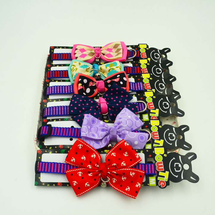 Pet Cute Bow Tie Collar Bow Dog Traction Bell Collar Pet Supplies Wholesale
