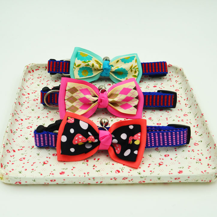 Pet Cute Bow Tie Collar Bow Dog Traction Bell Collar Pet Supplies Wholesale