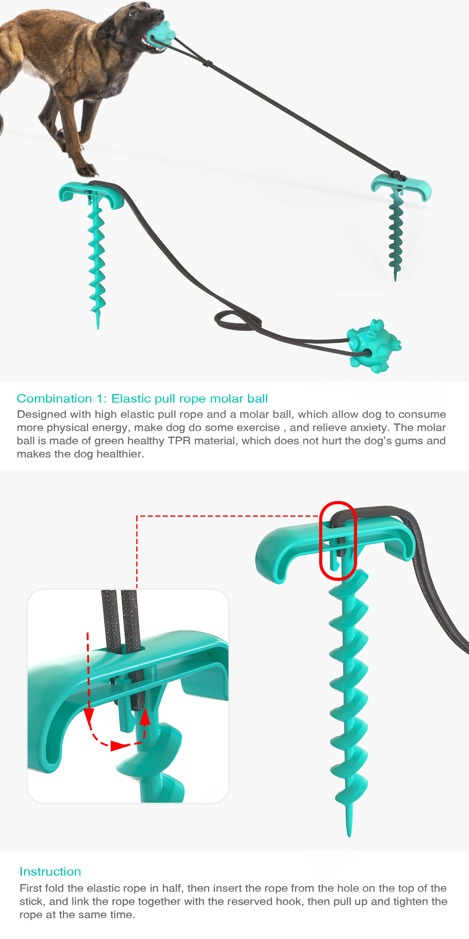 Pet Supplies New Amazon Hot Hot Selling Dog Tie Underpinning Stake Dog Walking Pet Sucker Dog Toy