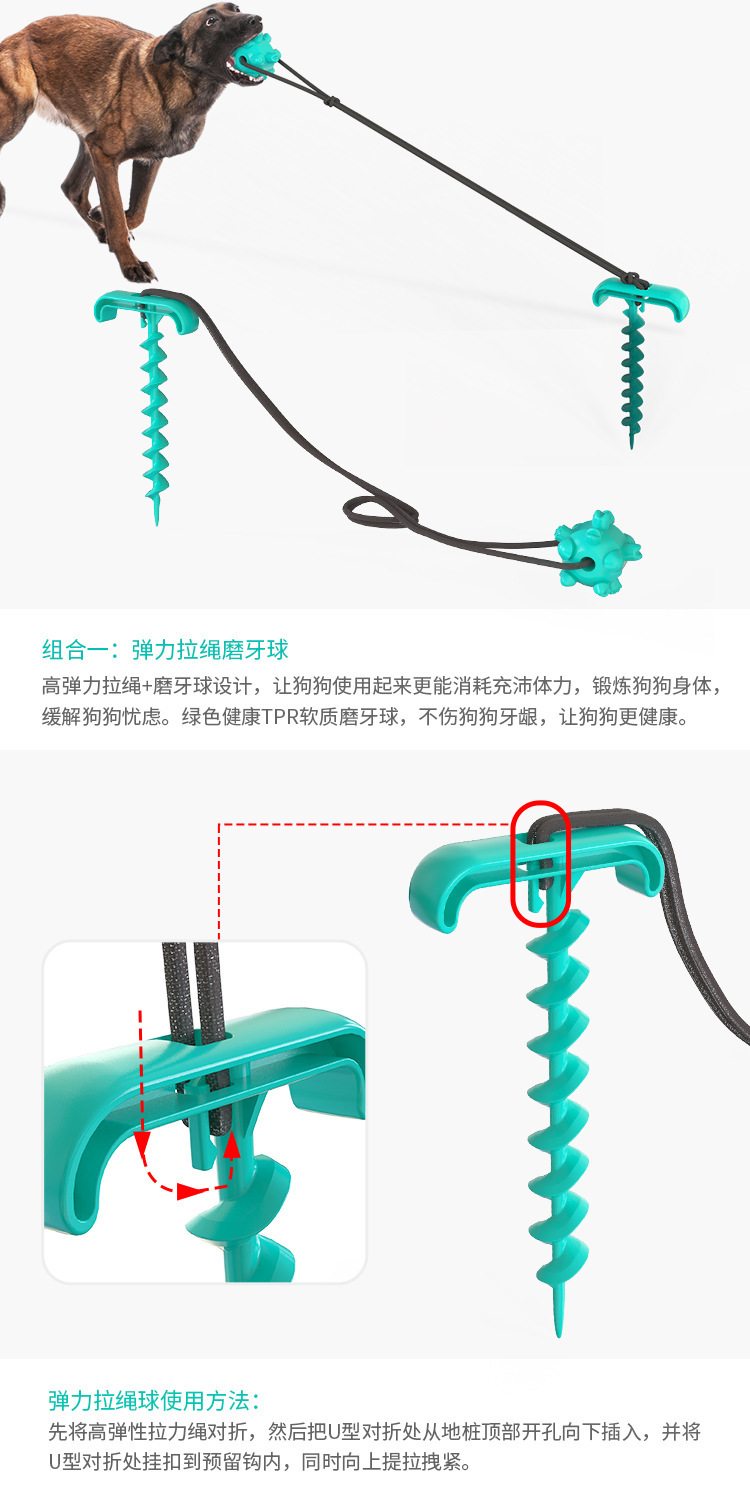 Pet Supplies New Amazon Hot Hot Sale Outdoor Bolt Dog Underpinning Stake Tie Dog Rope Leash Dog Walking Toy