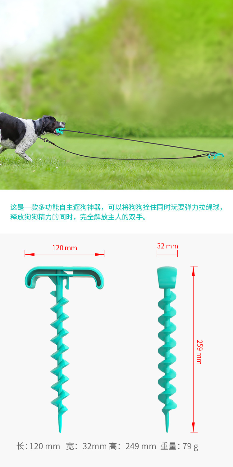 Pet Supplies New Amazon Hot Hot Sale Outdoor Bolt Dog Underpinning Stake Tie Dog Rope Leash Dog Walking Toy