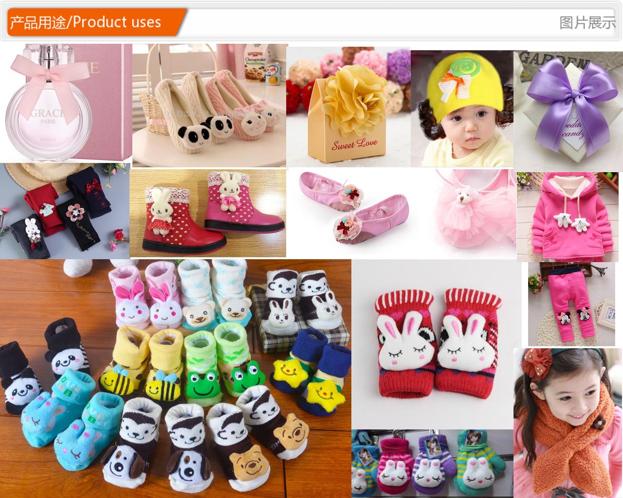 Clothing accessories wholesale DIY cartoon tie bowknot baby dog head shoes socks gloves decorative accessories