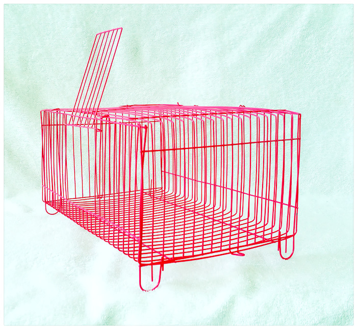 Small Pet Transport Cage with Iron Wire Cage Simple Hamster Rabbit Cage Bird Cage Cat Cage Pigeon Chicken Cage 28cm