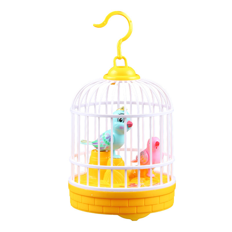 Simulation Voice Control Simulation Bird Cage Toy Scenic Spot Temple Fair Stall Induction Mini Bird Cage Gift Toy Wholesale