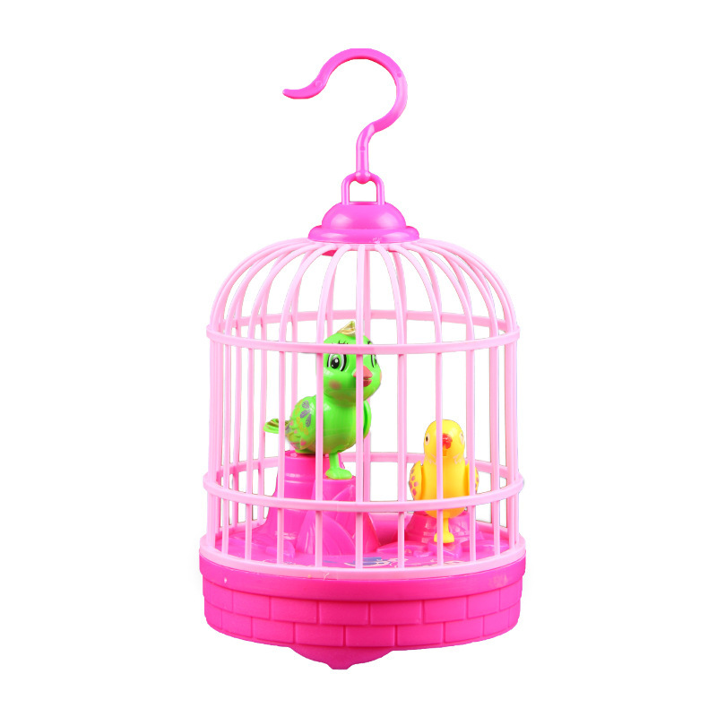 Simulation Voice Control Simulation Bird Cage Toy Scenic Spot Temple Fair Stall Induction Mini Bird Cage Gift Toy Wholesale