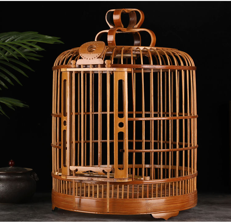 Bird Cage Parrot Thrush Big Brother Brother Qi Large out Bamboo Bird Cage Flower Stick Stand Minipet Supplies