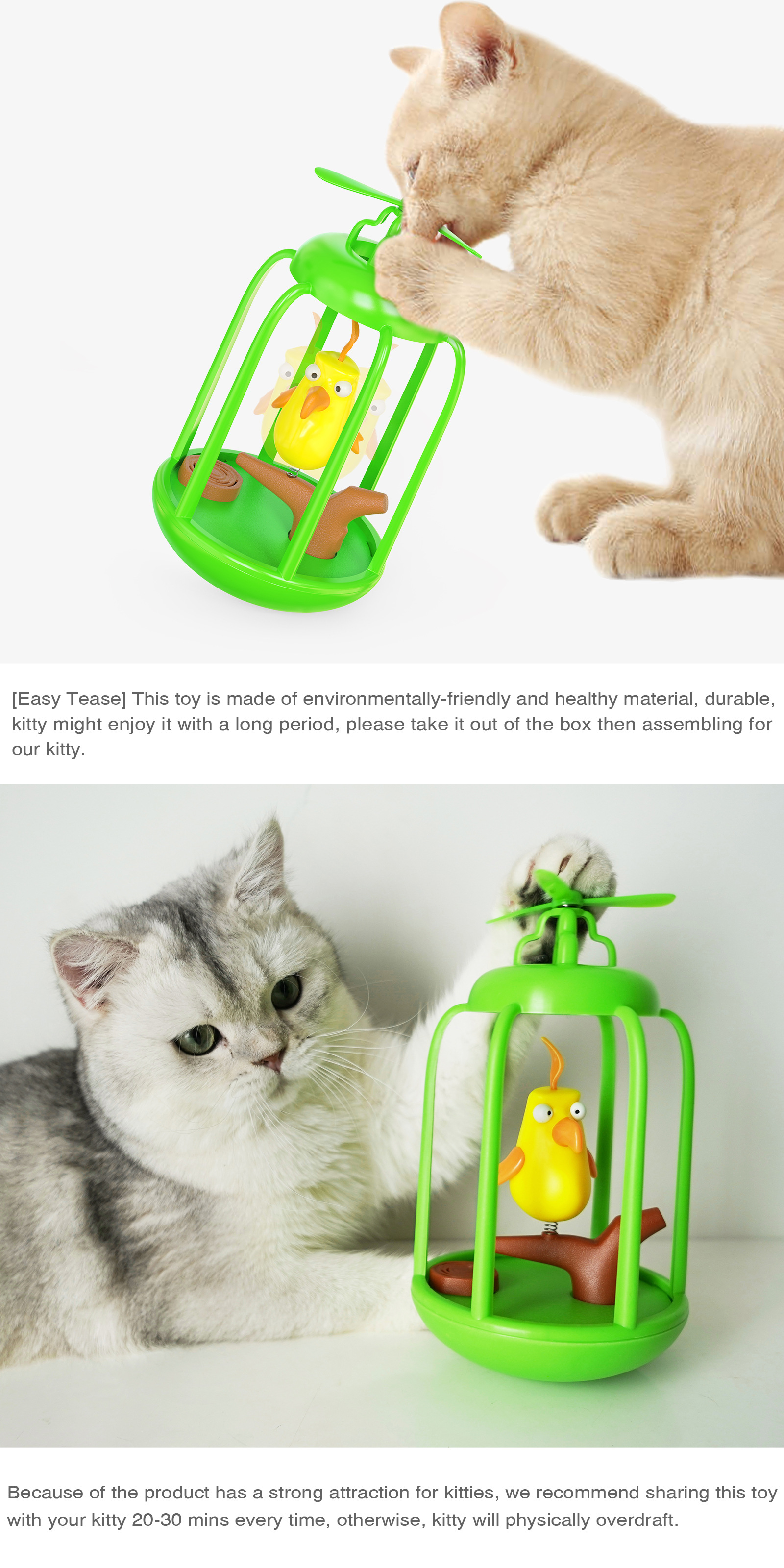 Pet Supplies Factory Wholesale Company Amazon New Popular Sound Bird Cage Funny Cat Tumbler Cat Toy