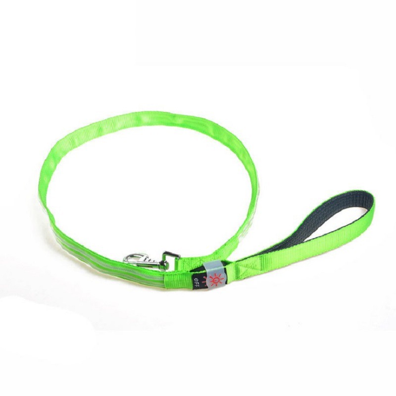 Pet Supplies USB Luminous Collar Led Luminous Nylon Dual Fiber Hand Holding Rope Dog Leash Traction Belt in Stock Wholesale