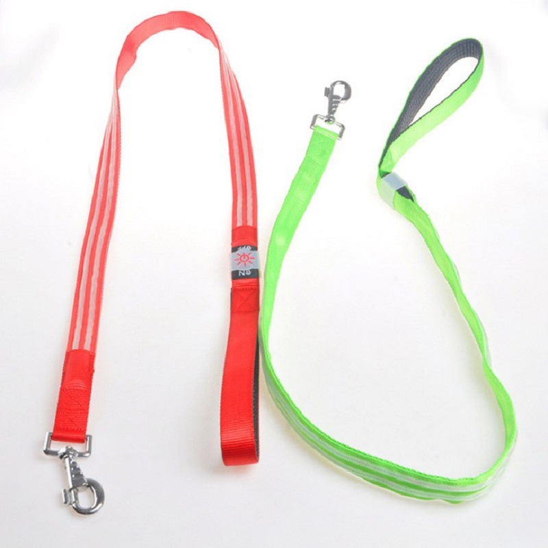 Pet Supplies USB Luminous Collar Led Luminous Nylon Dual Fiber Hand Holding Rope Dog Leash Traction Belt in Stock Wholesale