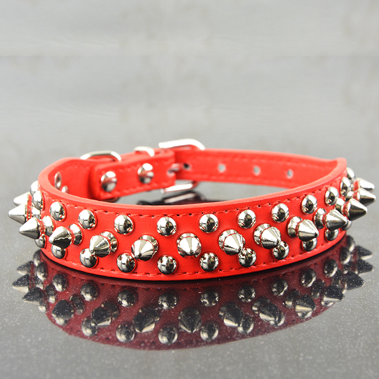 Amazon Hot Rivet Collar Anti-Bite Rivet Pet Collar Small and Medium Size Dog Leash Pull Constantly Pu Dog Collar