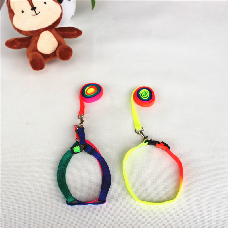 Pet Colorful Hand Holding Rope Colorful Collar Leash Set Dog Leash Teddy VIP Chest Strap Cat Dog Leash
