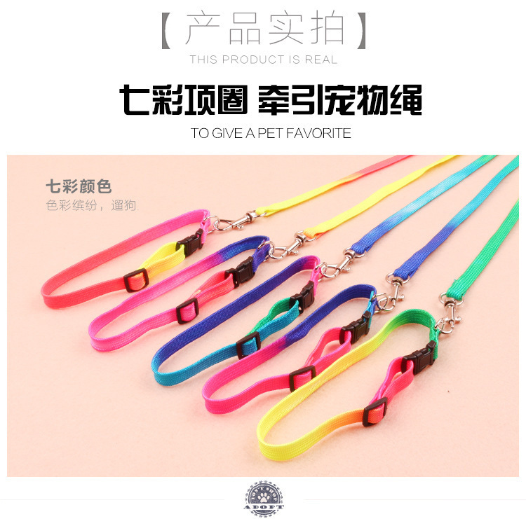 Pet Colorful Hand Holding Rope Colorful Collar Leash Set Dog Leash Teddy VIP Chest Strap Cat Dog Leash Pet Colorful Hand Holding Rope Colorful Collar Leash Set Dog Leash Teddy VIP Chest Strap Cat Dog Leash