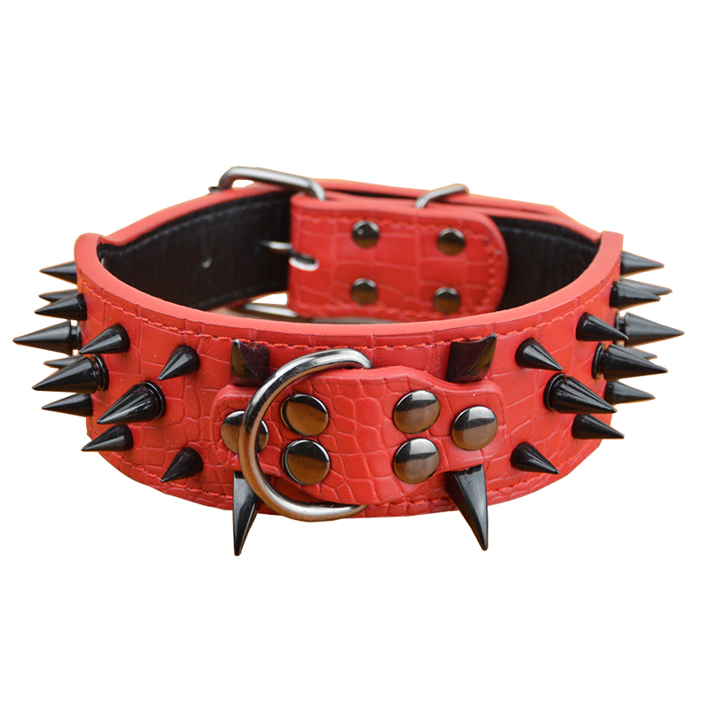 Hot Black Spike Dog Leash Barbed Dog Collar Large Rivet Anti-Bite Pet Collar Custom Dog Leash